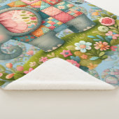 Patchwork Elephant Floral Meadow Charm Sherpadecke (3/4)