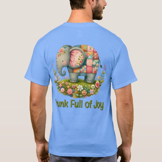 Patchwork Elephant Floral Meadow Charm T-Shirt (Rückseite)