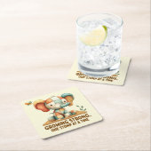 Patchwork Elephant “Growing Strong Rechteckiger Pappuntersetzer (Vor Ort)