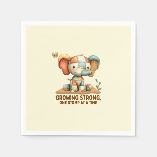 Patchwork Elephant “Growing Strong Serviette (Vorderseite)