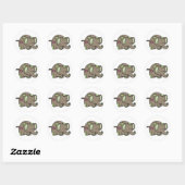 Patchwork Elephant Stickers - grün & braun (Blatt)
