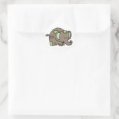 Patchwork Elephant Stickers - grün & braun (Tasche)
