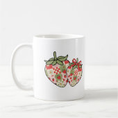 Patchwork-Erdbeer-Herzen Süße Coquette-Kunst Kaffeetasse (Links)