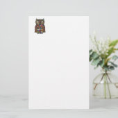 Patchwork-Eule Briefpapier (Stehend Vorderseite)