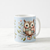 Patchwork-Eule im märchenhaften Wald Kaffeetasse (VorderseiteRechts)