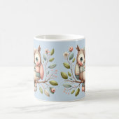Patchwork-Eule im märchenhaften Wald Kaffeetasse (Mittel)