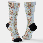 Patchwork-Eule im skurrilen Waldland Socken (Gewinkelt)