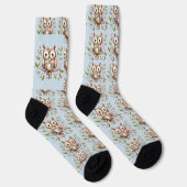 Patchwork-Eule im skurrilen Waldland Socken (Rechts)
