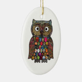 Patchwork-Eule Keramikornament (Rechts)