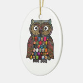 Patchwork-Eule Keramikornament (Links)