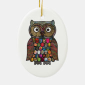 Patchwork-Eule Keramikornament (Hinten)