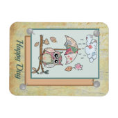 Patchwork-Eule Magnet (Horizontal)