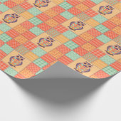 Patchwork-Eule-Vintage-Nahtloses Muster Geschenkpapier (Ecke)