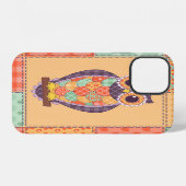 Patchwork-Eule-Vintage-Nahtloses Muster iPhone Hülle (Rückseite (Horizontal))