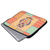 Patchwork-Eule-Vintage-Nahtloses Muster Laptopschutzhülle (Vorne Knopf)