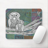 Patchwork-Eulen Mousepad (Mit Mouse)
