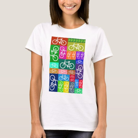 Patchwork fährt Kunst rad T-Shirt (Vorderseite)