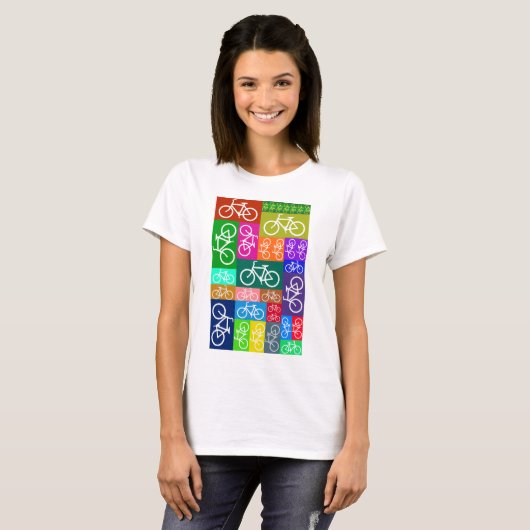 Patchwork fährt Kunst rad T-Shirt (Vorne ganz)