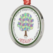Patchwork Family Tree Genealogie Geschenk Elegant Ornament Aus Metall (Links)