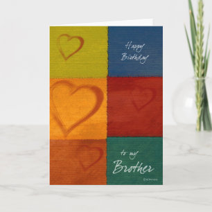 Patchwork-Farben und Herzbrothers Geburtstagskarte Karte