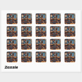 Patchwork Farbige Niedliche Kreatur Witziger Stick Quadratischer Aufkleber (Blatt)