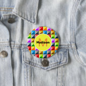 Patchwork Farbiges geometrisches Monogramm Button (Beispiel)