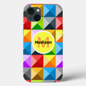 Patchwork Farbiges geometrisches Monogramm Case-Mate iPhone Hülle (Rückseite)