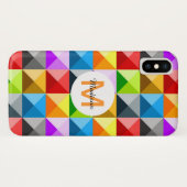 Patchwork Farbiges geometrisches Monogramm Case-Mate iPhone Hülle (Rückseite (Horizontal))