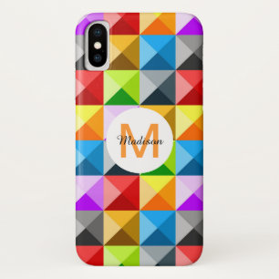 Patchwork Farbiges geometrisches Monogramm Case-Mate iPhone Hülle