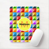 Patchwork Farbiges geometrisches Monogramm Mousepad (Mit Mouse)