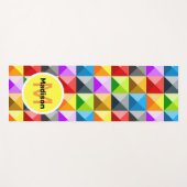 Patchwork Farbiges geometrisches Monogramm Yogamatte (Vorderseite (Horizontal))