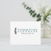 Patchwork Federn Blanko Postkarte (Stehend Vorderseite)
