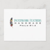 Patchwork Federn Blanko Postkarte (Vorderseite)