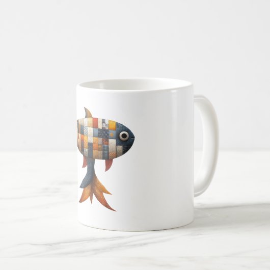 Patchwork Fisch Tasse (VorderseiteRechts)