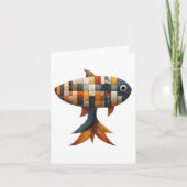 Patchwork Fish Greetings Card Dankeskarte (Vorderseite)