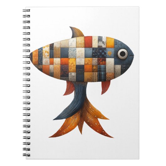 Patchwork Fish Notebook Notizblock (Vorderseite)