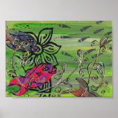 Patchwork Fish Print Poster (Vorne)