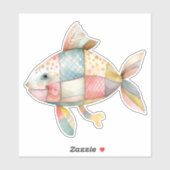 Patchwork Fish Sticker (Blatt)