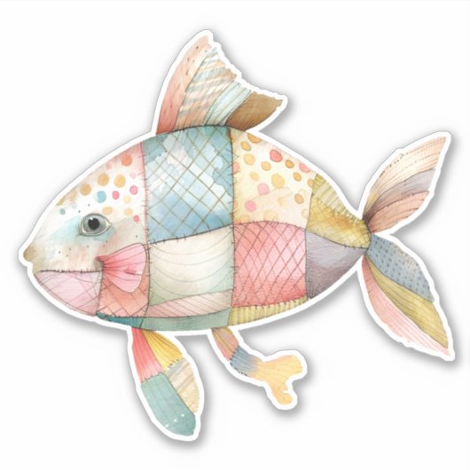 Patchwork Fish Sticker (Vorderseite)