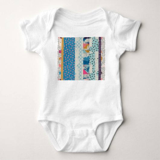 Patchwork-Fliesen Nahtloses Muster Baby Strampler (Vorderseite)