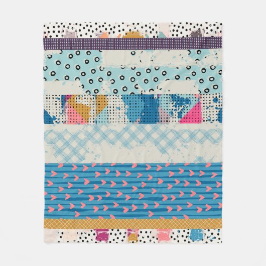 Patchwork-Fliesen Nahtloses Muster Fleecedecke (Vorderseite)