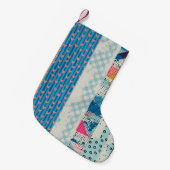 Patchwork-Fliesen Nahtloses Muster Kleiner Weihnachtsstrumpf (Vorderansicht (hängend))