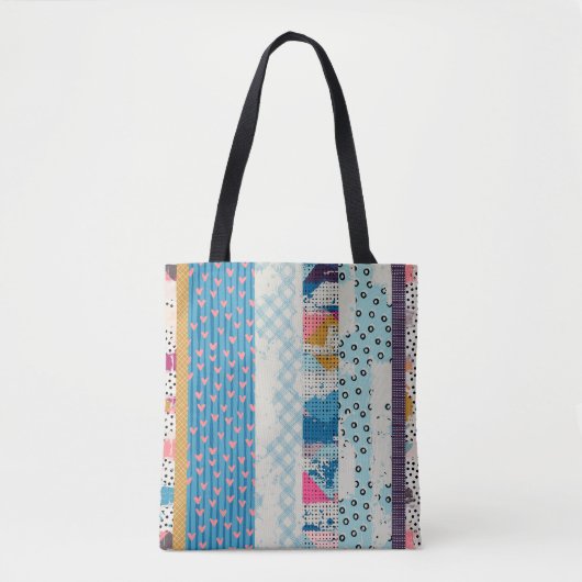 Patchwork-Fliesen Nahtloses Muster Tasche (Vorderseite)