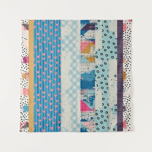 Patchwork-Fliesen Nahtloses Muster Wandteppich (Vorderseite)