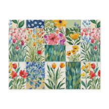 Patchwork Floral Gemustertes Hübsches Bild Postkar