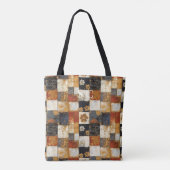 Patchwork Floral mit japanischer und moderner Text Tasche (Rückseite)