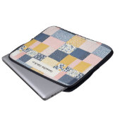 Patchwork Floral Personalisiert Rustikale Blume Laptopschutzhülle (Vorne Knopf)