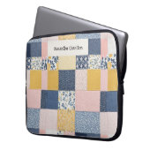 Patchwork Floral Personalisiert Rustikale Blume Laptopschutzhülle (Vorderseite Links)
