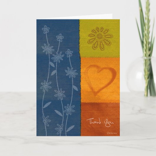 Patchwork Flowers2-Thank You Dankeskarte (Vorderseite)