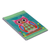 Patchwork Folk Art Owl and Dots Notizblock (Rechte Seite)